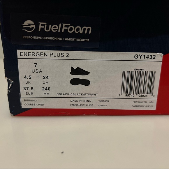New Reebok Women’s Energen Plus 2 Black Running Shoes - Size 7 / EU37.5 NIB - Picture 4 of 9